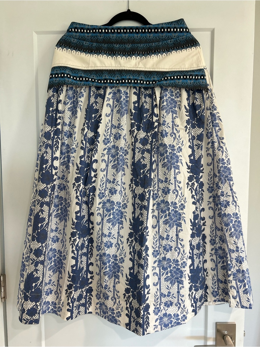 Tuckernuck -Boho Blue Floral Midi Skirt